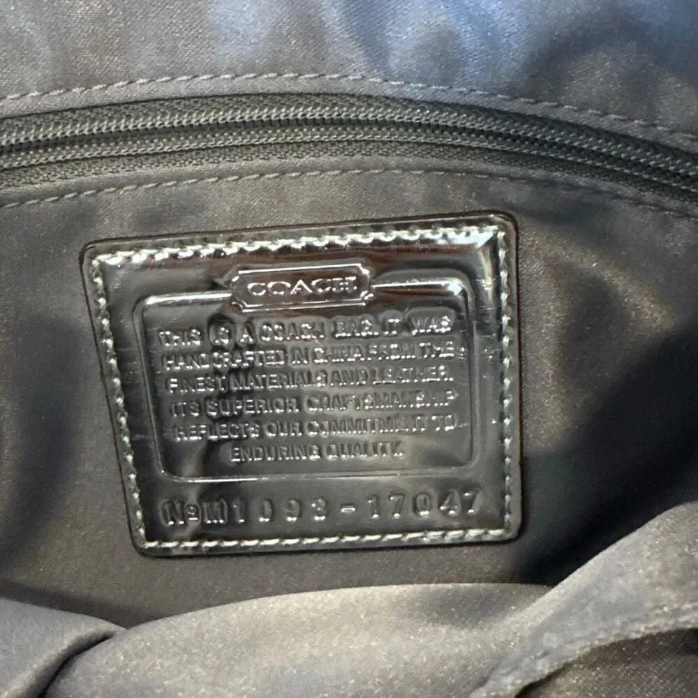 Coach Poppy Ivory with Metallic Signature Cream Shoulder Bag
